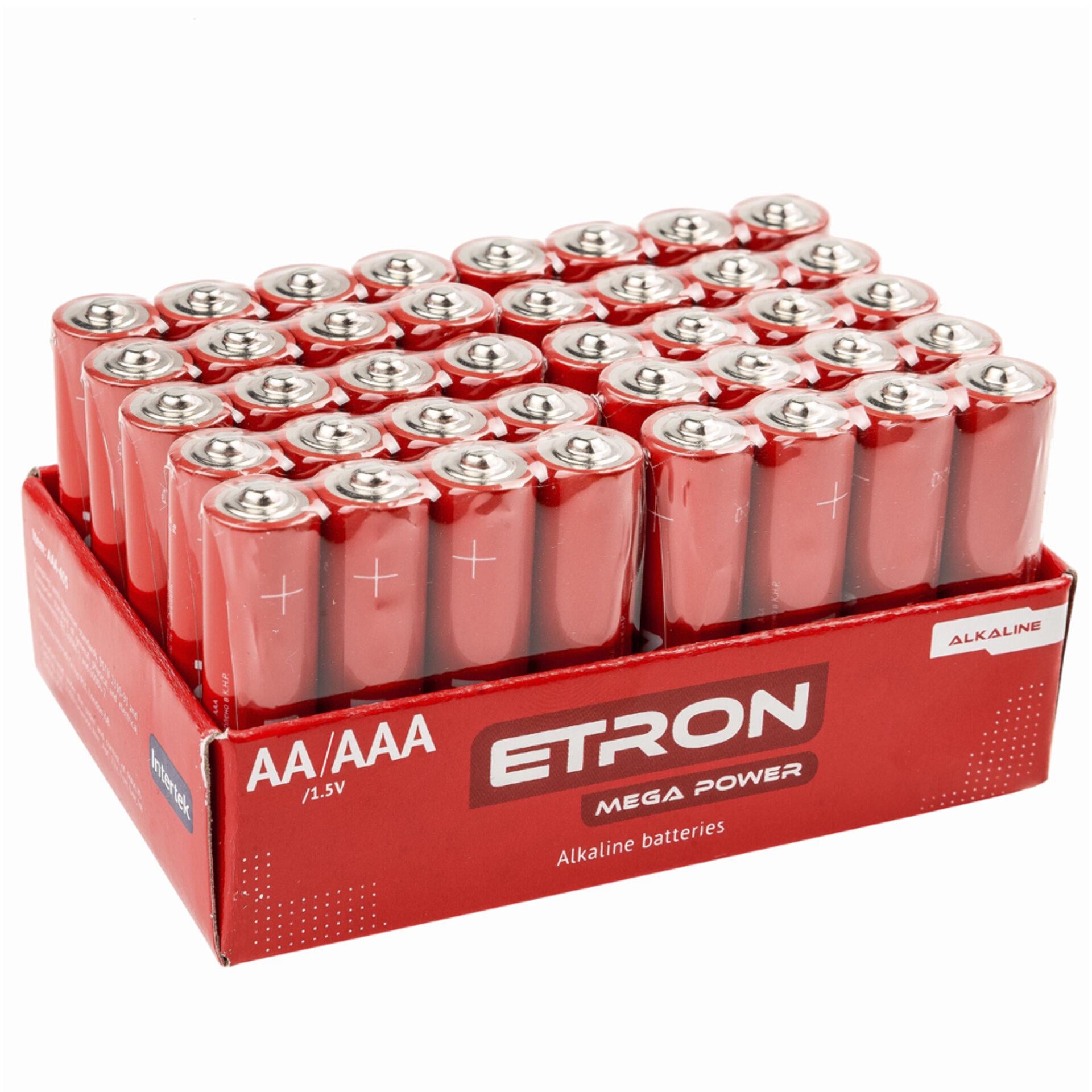 Набор батареек ETRON Alkaline AA и AAA щелочные 12/8 шт. (50261)