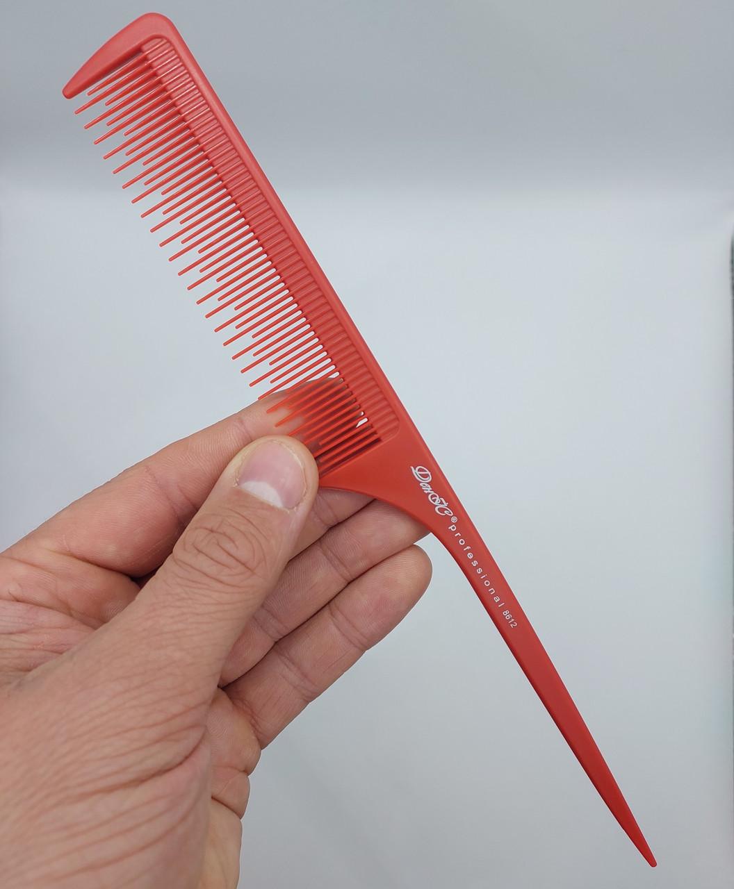 Гребінець карбон ДенІС professional 8612 з хвостиком Red (1453070596) - фото 7
