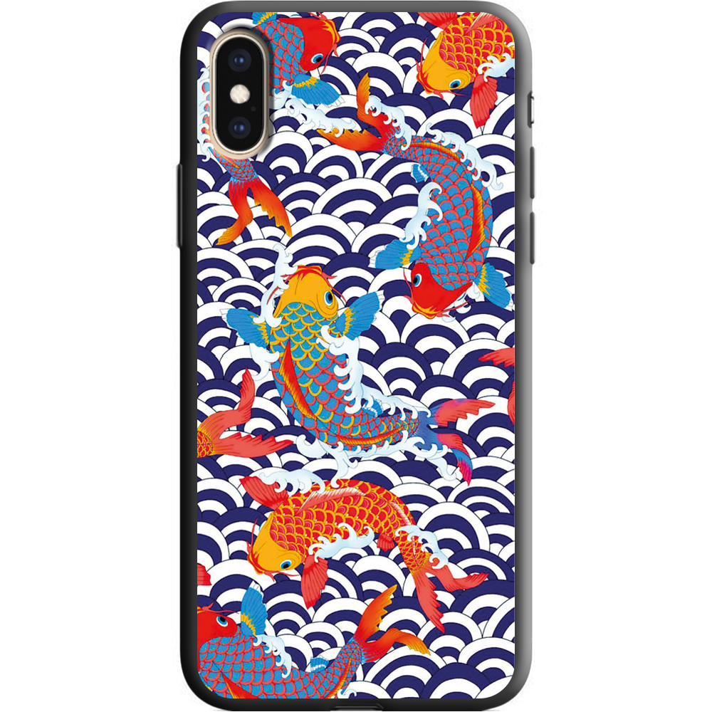 Чехол Boxface iPhone XS Max Koi Fish Черный силикон (35321-up2477-41771)