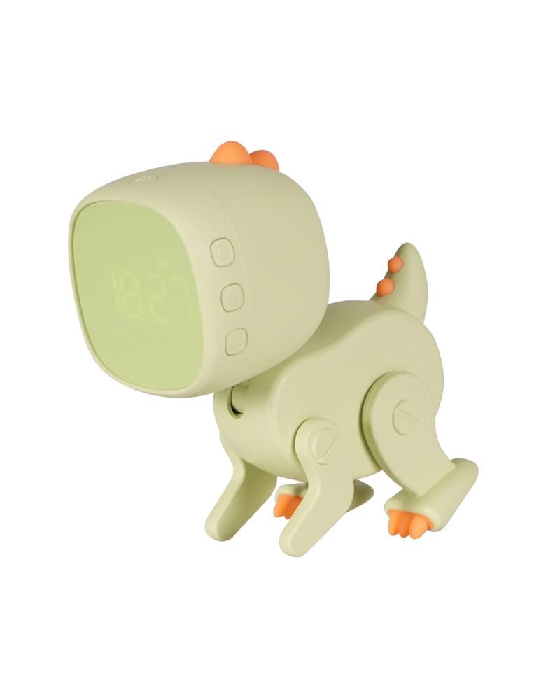 Ночник-настольная лампа с будильником Polux 331793 Dino Kacper LED 1x1W 3000K IP20 Зеленый (27584478)