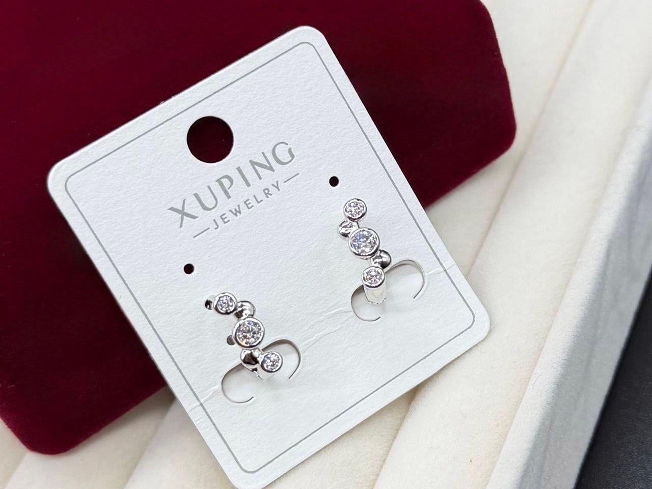 Серьги Xuping из медицинского сплава с камнями Серебряный (2905945867)