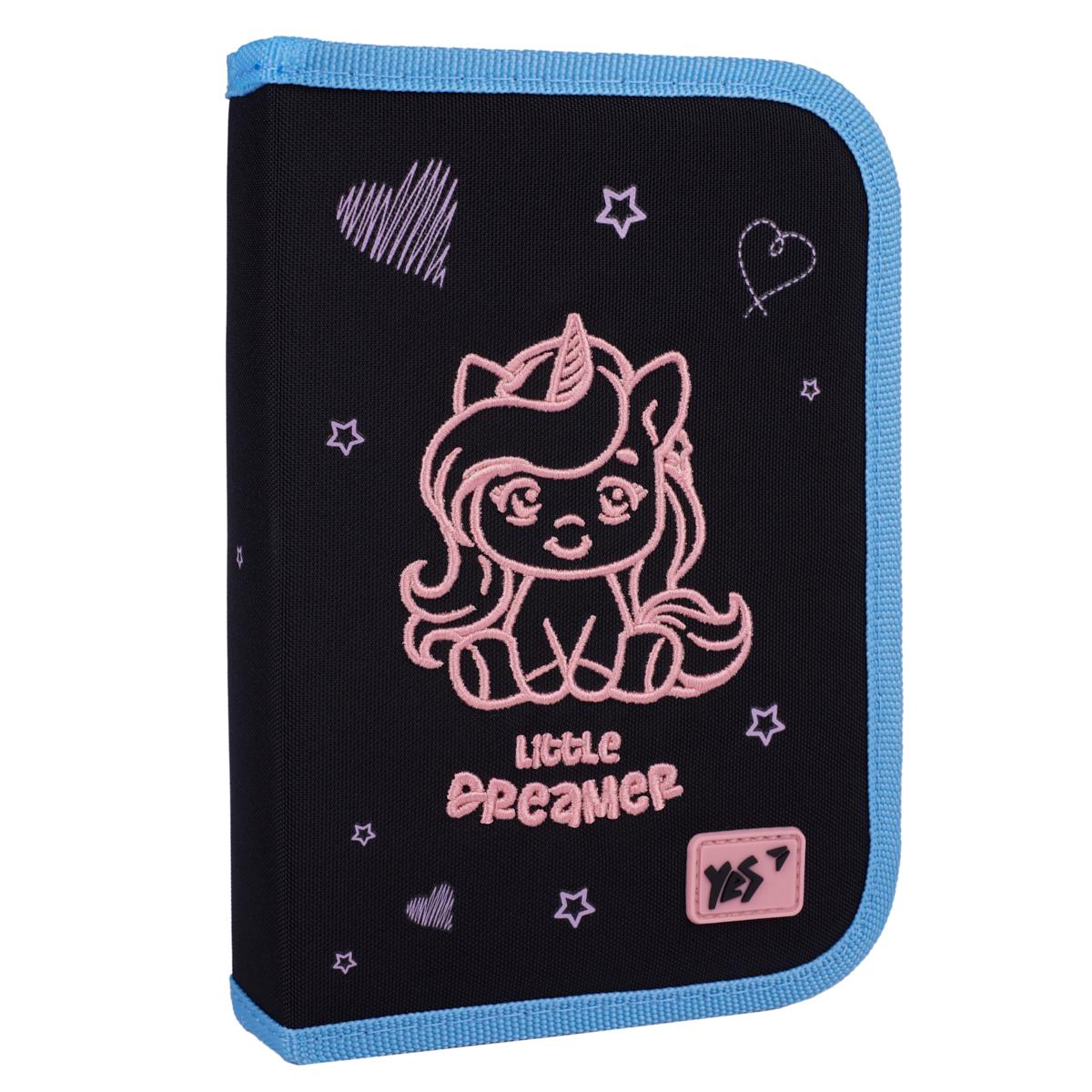 Пенал твердый одинарный с двумя клапанами YES Cute Unicorn HP-04