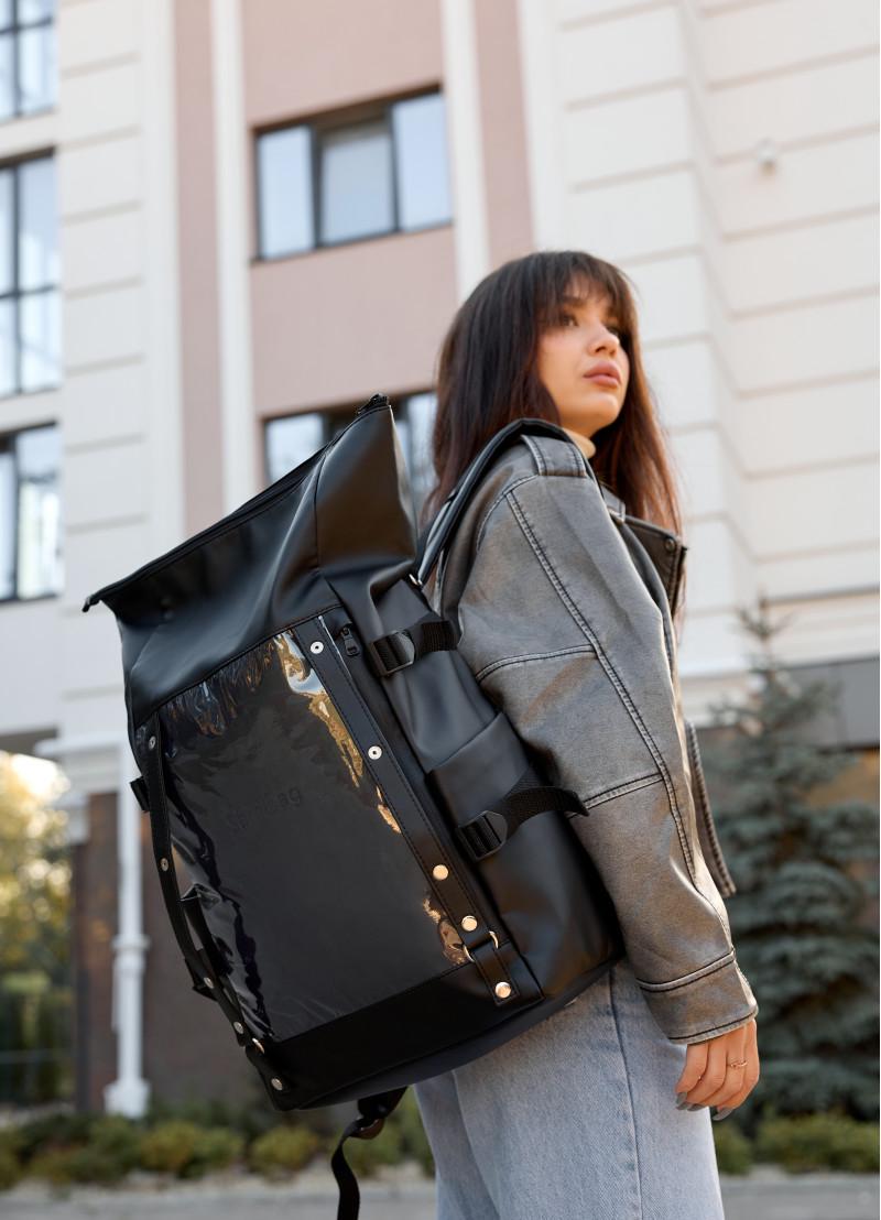 Рюкзак жіночий Sambag RollTop Hacking 41x30x16 см Чорний (24460001) - фото 4 Рюкзак жіночий Sambag RollTop Hacking 41x30x16 см Чорний (24460001) - фото 4