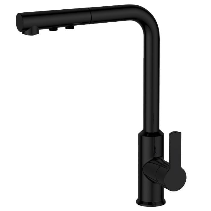 Смеситель для кухни VOLLE Bravo M 1550.110204 с видвижной лейкой Черный (158349)