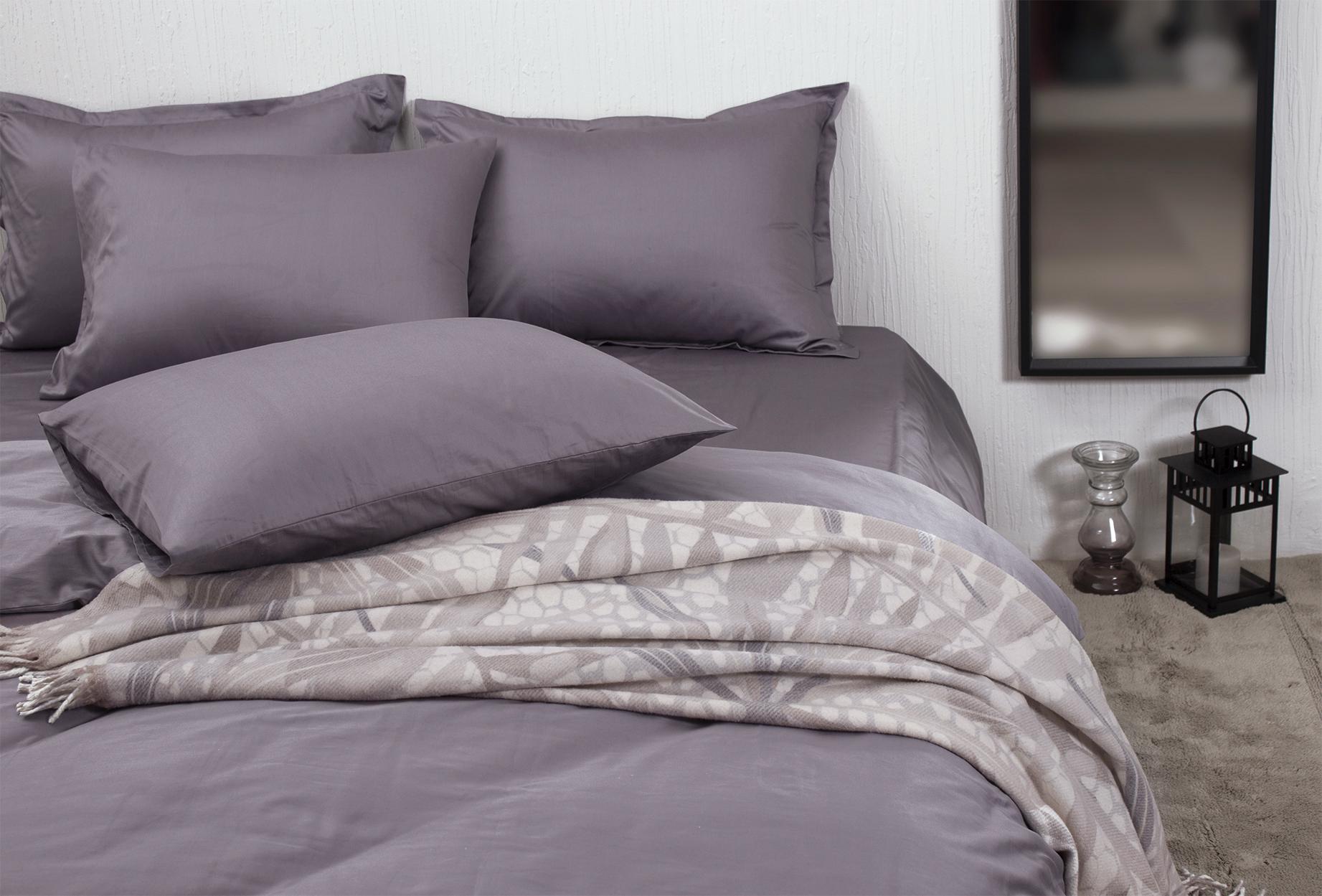 Комплект постельного белья LUXURY LINENS Cecilia 100% египетский хлопок Lilac/Gray (2300072)