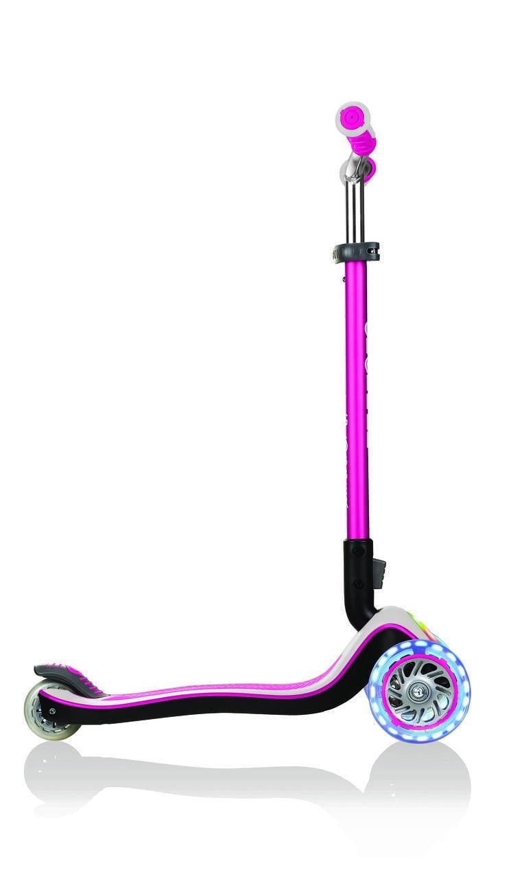 Самокат Globber Elite Prime трехколесный с подсветкой до 50 кг Розовый (444-810)