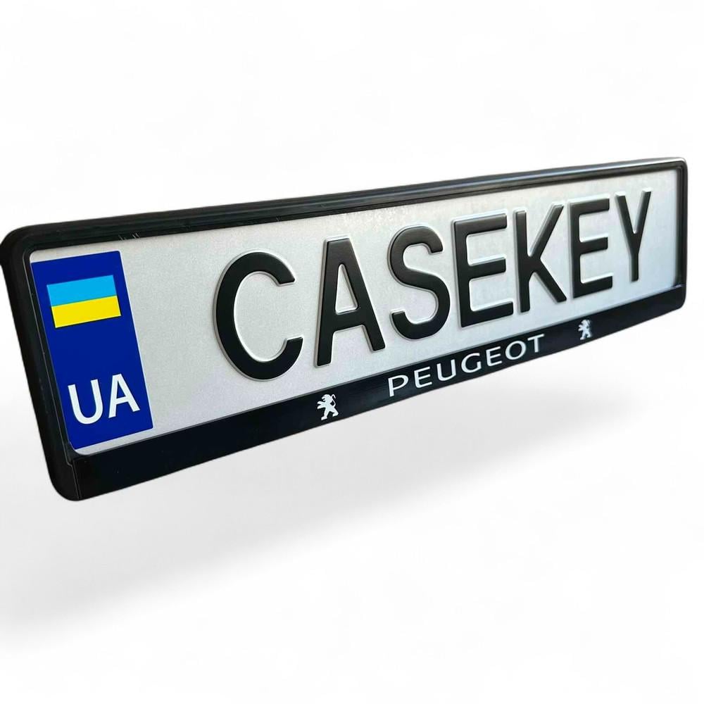 Авторамка з лакованим друком Peugeot (peramka1)