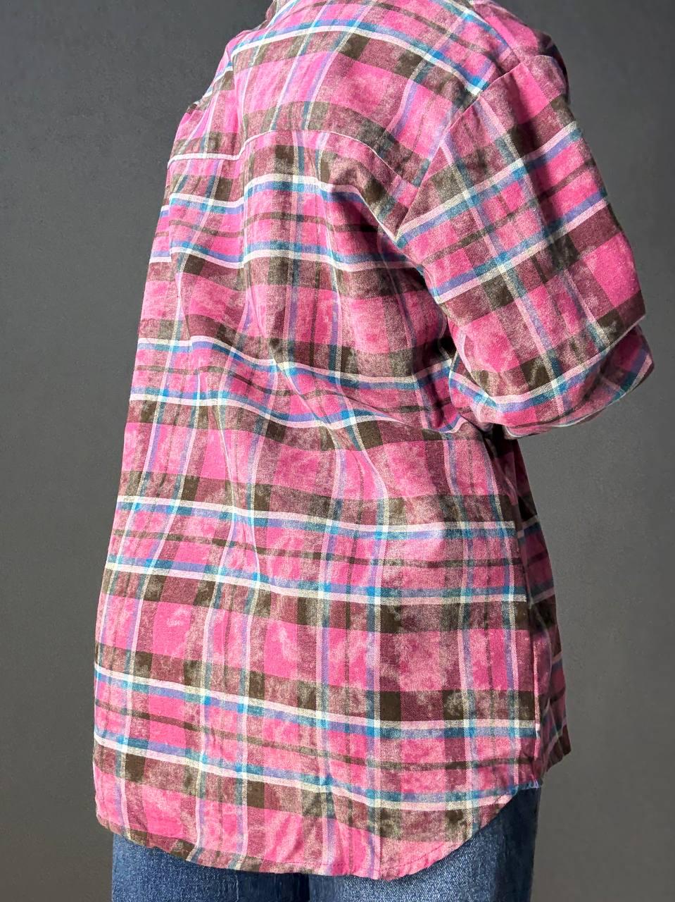 Сорочка жіноча YZY 7765 в клітинку оверсайз широка варена OS Малиновий (4922) - фото 7 Сорочка жіноча YZY 7765 в клітинку оверсайз широка варена OS Малиновий (4922) - фото 7