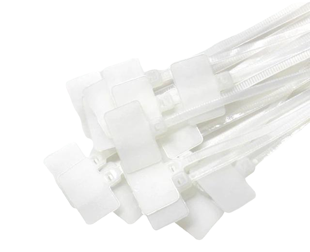 Хомут с маркировочной площадкой Tactix нейлон 25x15 мм 4x150 мм 1 шт. Белый (NCT4х150W)