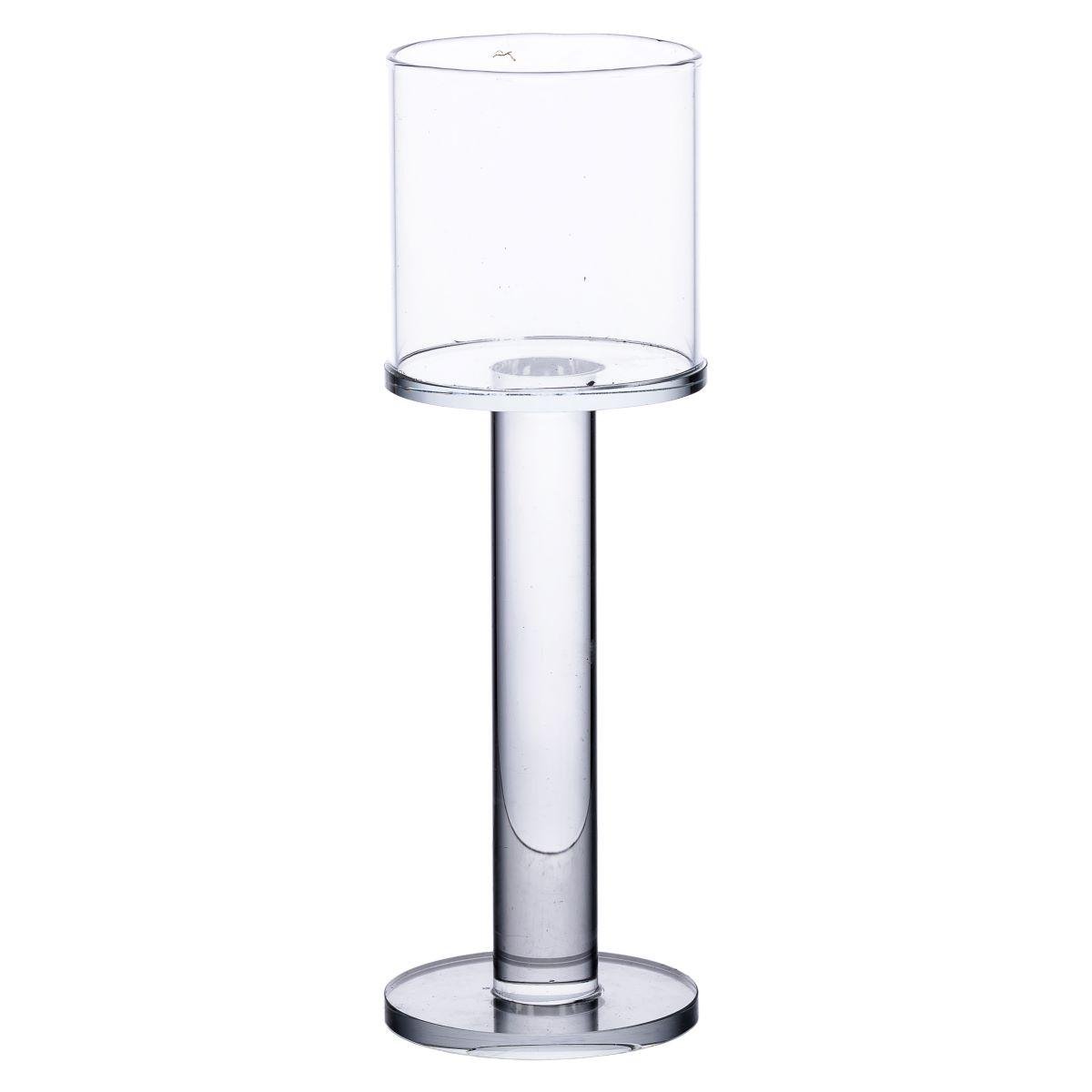 Подсвечник стеклянный на высокой ножке бокал декоративный 6x18,5 см Прозрачный (6932)