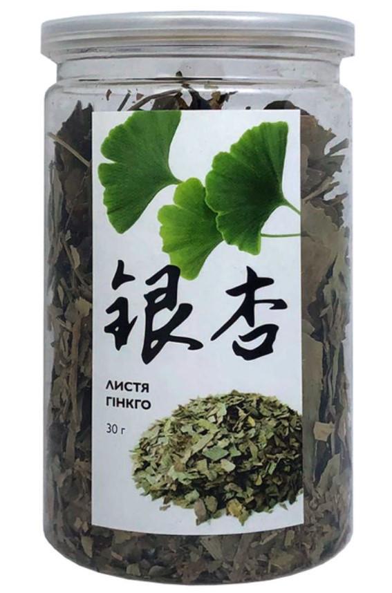 Чай китайский травяной Листья гинкго органический в банке 30 г (OS-GI-B30)