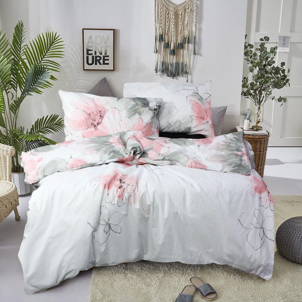 Простыня З0087 220x240 см Белый/Розовый (160732)