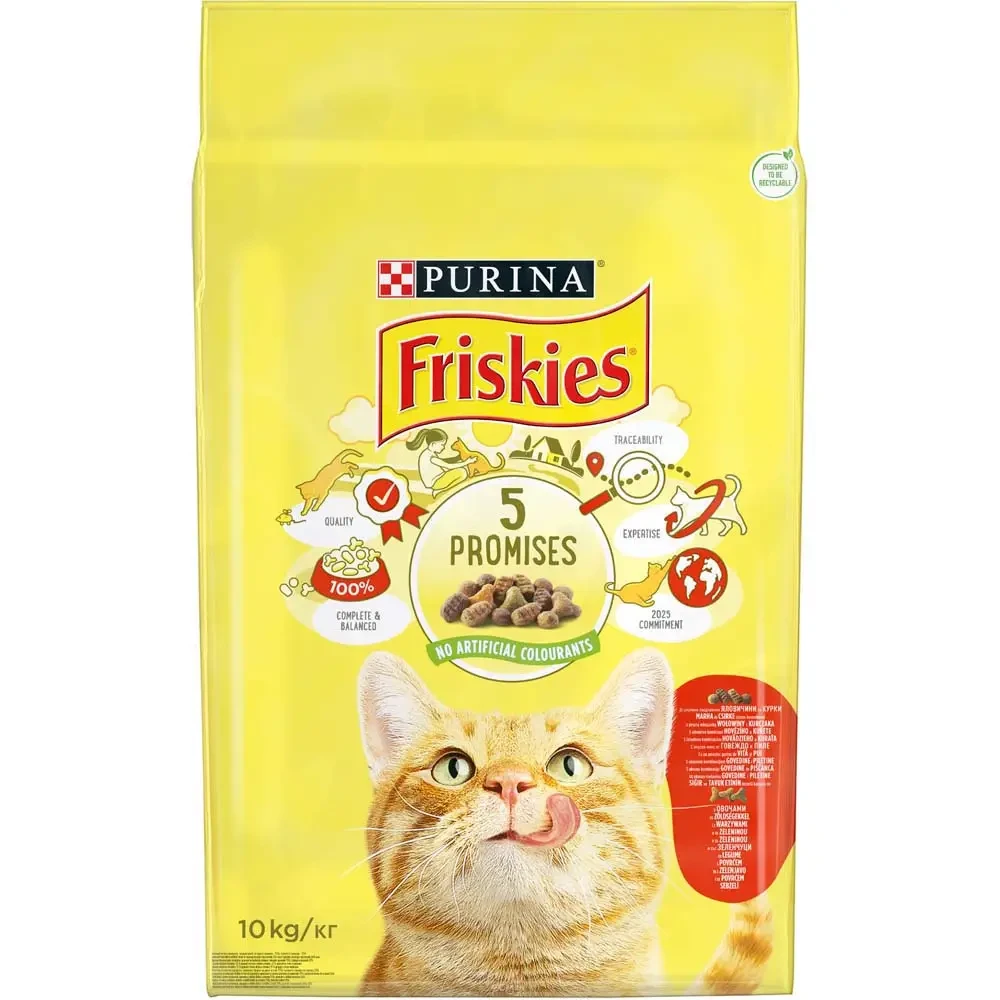 Сухий корм для котів Friskies курка та яловичина 10 кг (5997204569004)