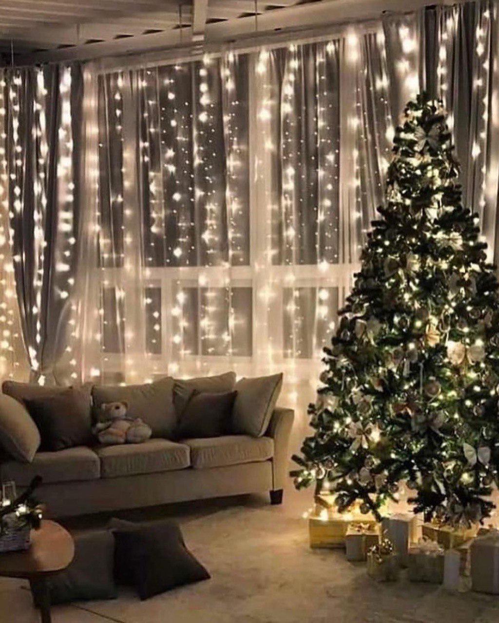 Гірлянда штора LED 8 режимів 3x2 м Білий теплий (9999) - фото 3 Гірлянда штора LED 8 режимів 3x2 м Білий теплий (9999) - фото 3