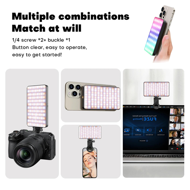 Свет накамерный M20 RGB 114 LED 22 эффекта 3000 mAh (782954) - фото 7