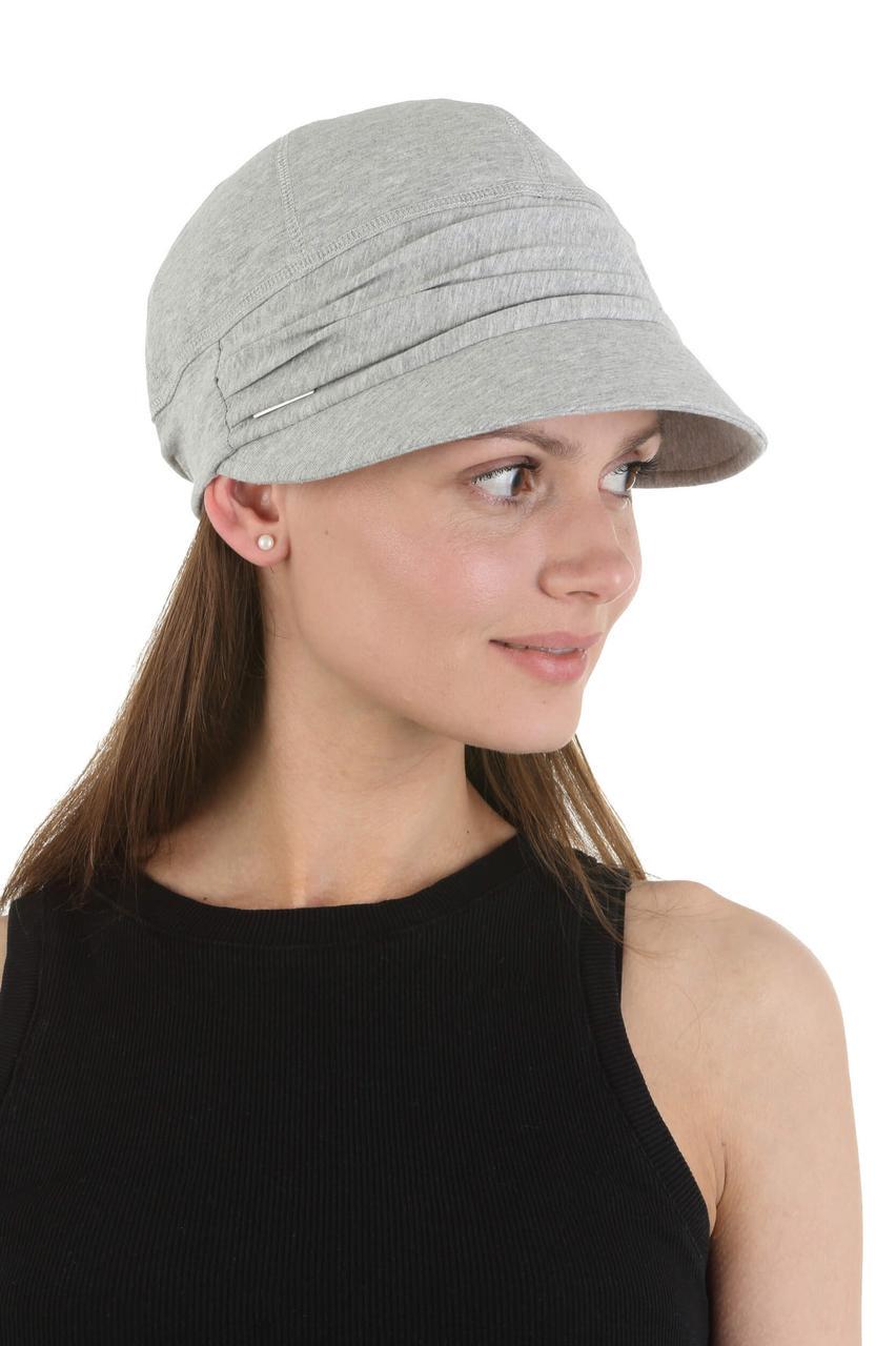 Кепка женская летняя трикотаж Серый (2210283490)