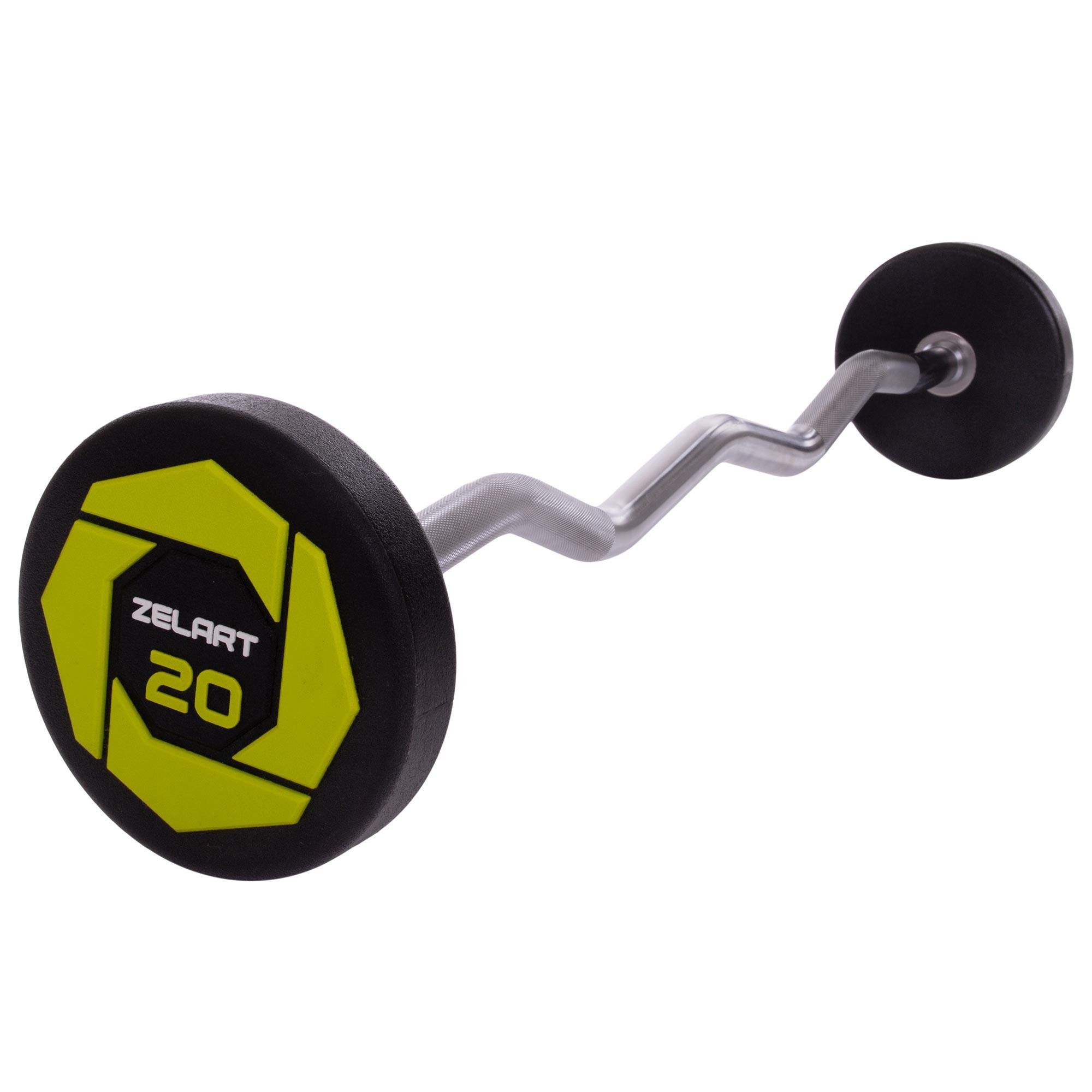 Штанга Zelart Urethane Barbell фіксована вигнута поліуретанова TA-2690-20 довжина 104 см 20 кг (DR002579)