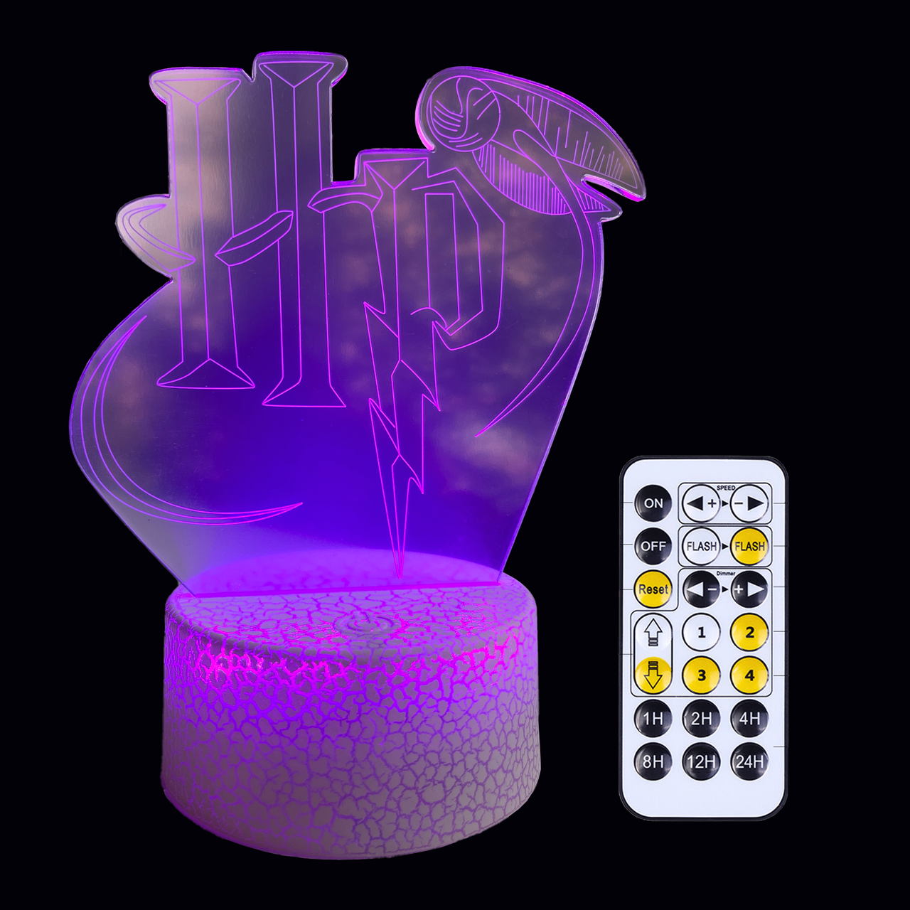 Нічник 3D LED Harry Potter Снітч 16 кольорів USB/батарейки з пультом Білий (07-9)