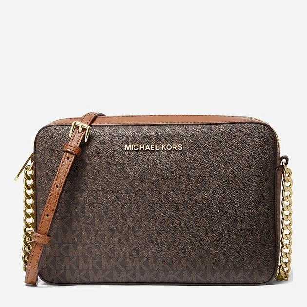 Сумка женская через плечо Michael Kors Jet Set Crossbody с монограммой Коричневый