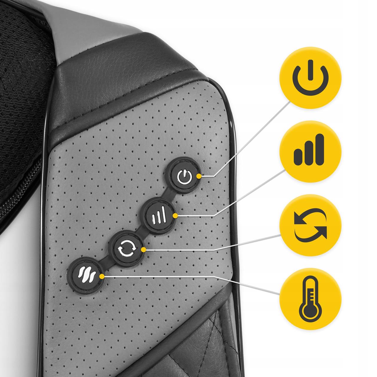 Накидка-масажер 4fizjo Shiatsu Luxury+ для шиї та спини Grey (P-5907739319104) - фото 10