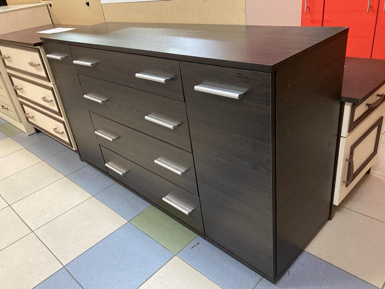 Комод для вітальні з висувними шухлядами Еверест роликові направляючі 130х38х73 см Венге темний (21880983) - фото 4 Комод для вітальні з висувними шухлядами Еверест роликові направляючі 130х38х73 см Венге темний (21880983) - фото 4