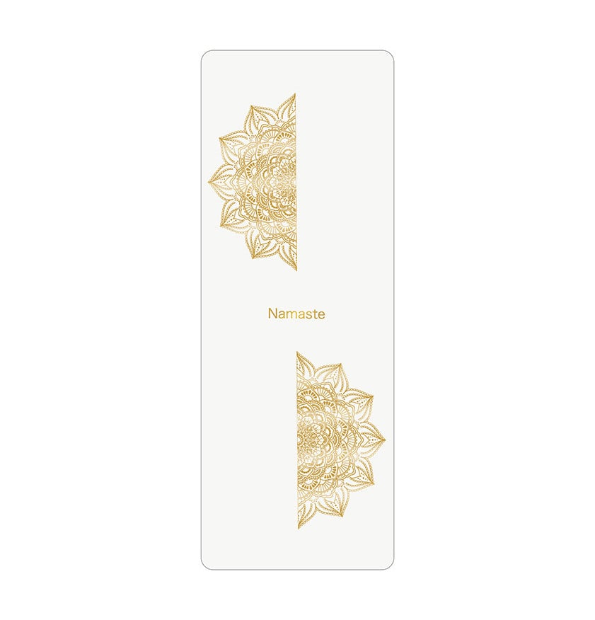 Коврик для фитнеса и йоги нескользящий из натурального каучука 5 мм 183х68 см Белый (0417-1)1)