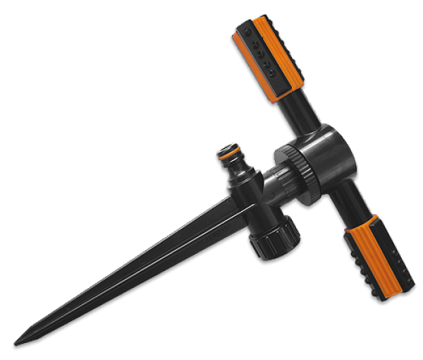 Ороситель 2-рожковый Bradas BLACK LINE DUO вращающийся на колу (ECO-TS1010)