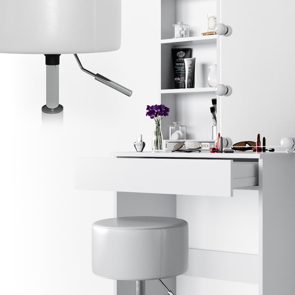 Туалетный столик Vicco Melle с подсветкой и стулом Белый - фото 6
