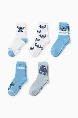 Шкарпетки з мотивом Ліло та Стіч C&A мультипак із 5 штук р. 24-26