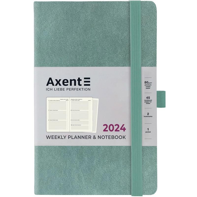 Тижневик 2024 Axent Partner Soft Nuba 125х195 мм 96 л Сіро-блакитний (8517-24-48-A)