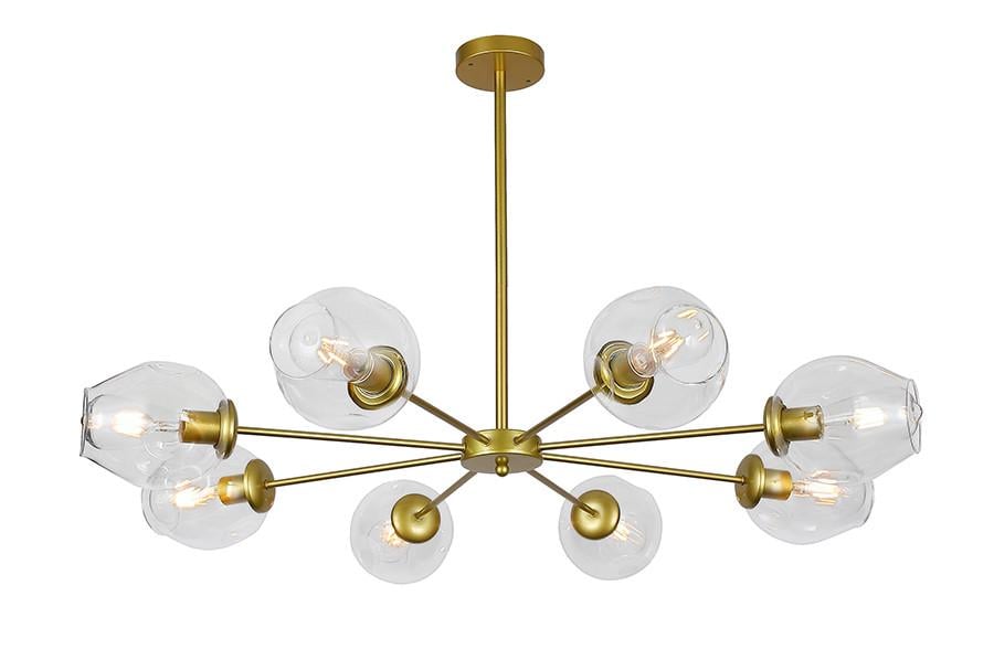 Люстра Levistella 7526039-8 GD+CL Молекула Золотой/Прозрачный (1887931631)