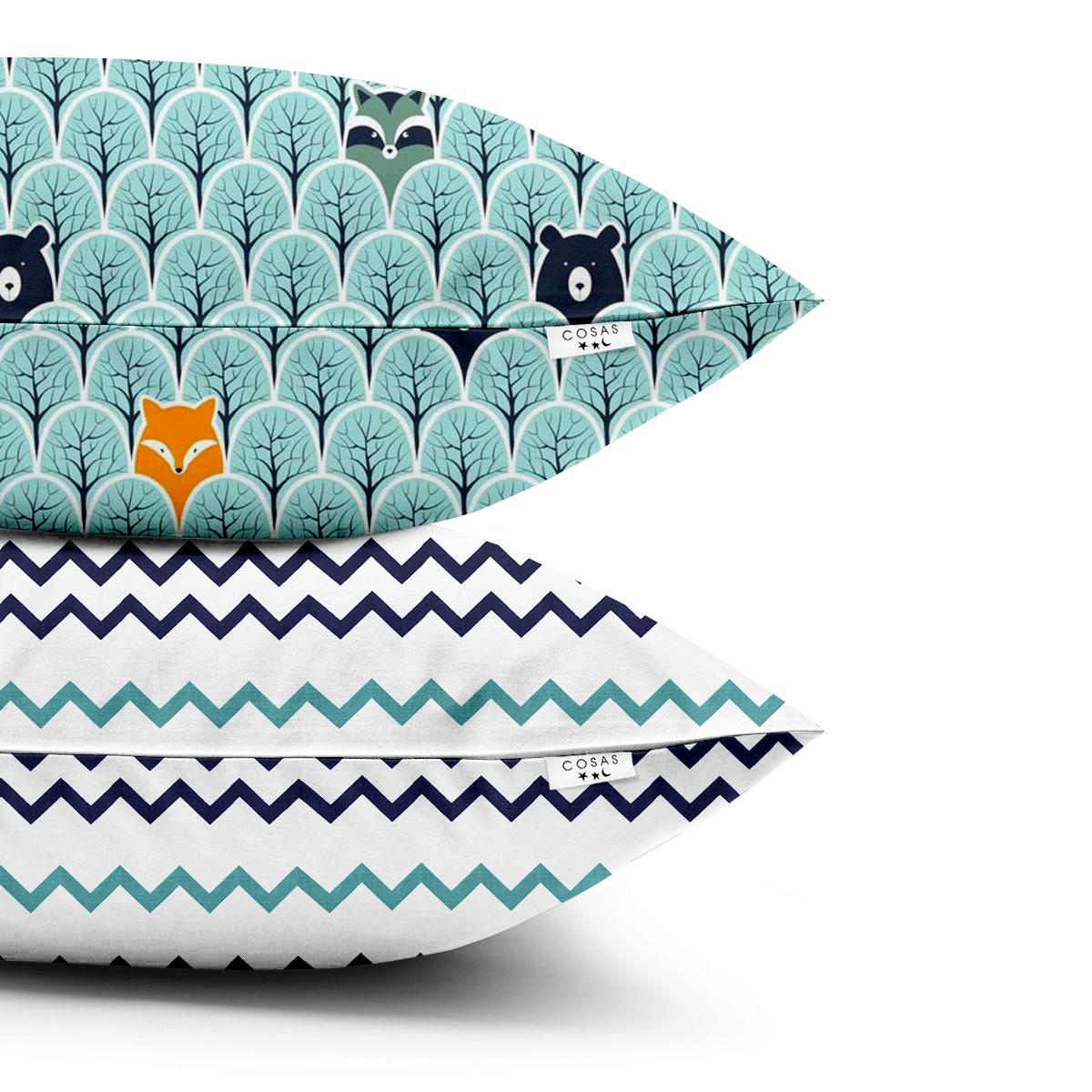 Набор наволочек Cosas Bear Wood/Zigzag 50х70 см 2 шт. Blue mint (4822052023631) Набор наволочек Cosas Bear Wood/Zigzag 50х70 см 2 шт. Blue mint (4822052023631)