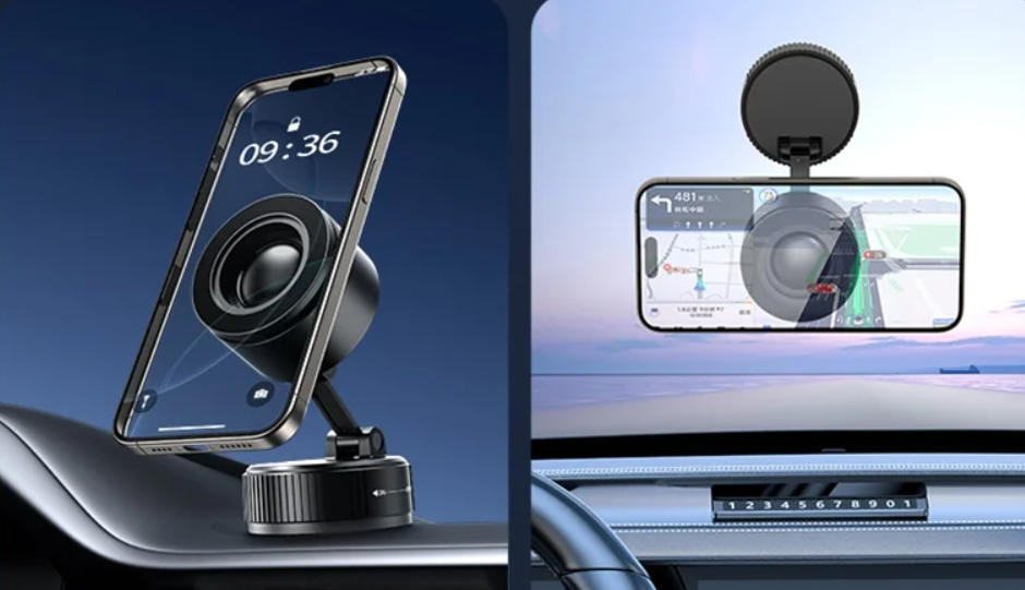 Магнітний автотримач з bluetooth колонкою для сматрфонів Fast Holder Pro 10 на присосці FH-10187 Black (784780698) - фото 8