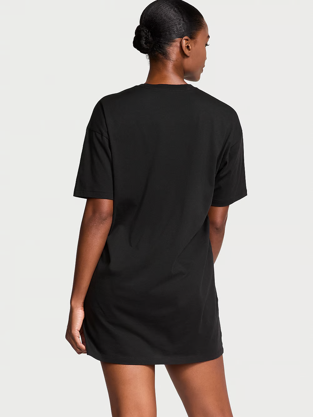 Сорочка Victoria's Secret Cotton Oversized Sleep Tee бавовняна M/L Чорний (22614578) - фото 2