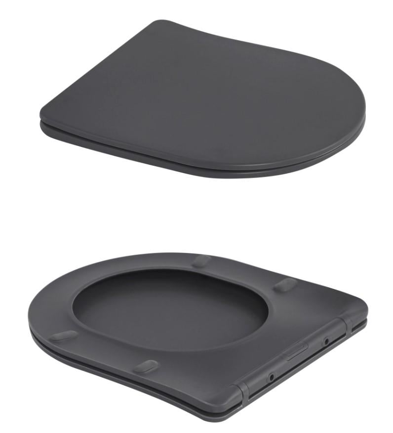 Унітаз підвісний Qtap Robin Ultra Quiet з сидінням Slim Duroplast/Soft-close/Quick relase (QT13332381АSAN) - фото 2