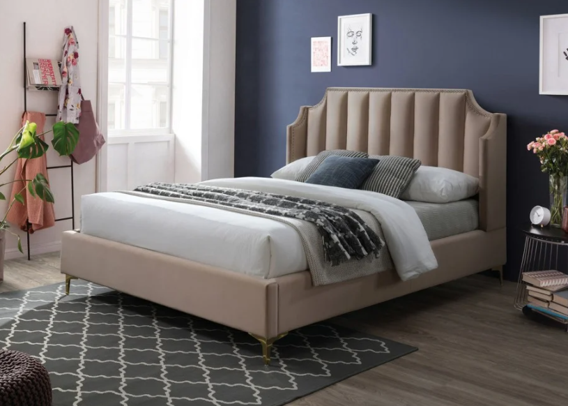 Кровать Signal Monako Velvet 160x200 Беж/Золото (8057770)