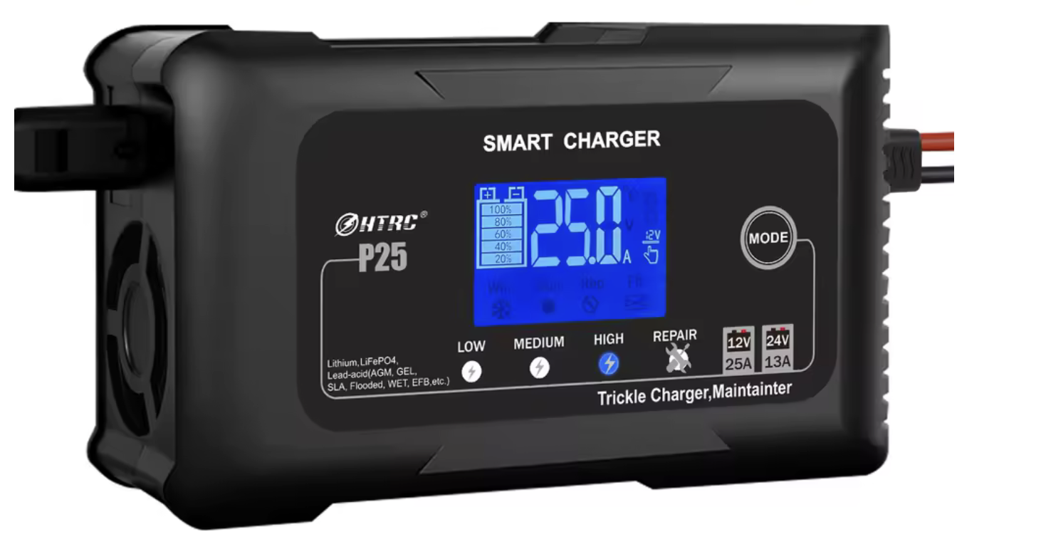 Зарядний пристрій HTRC P25 для свинцево-кислотних/літієвих та LiFePO4 12/24 V 25А (32629801)