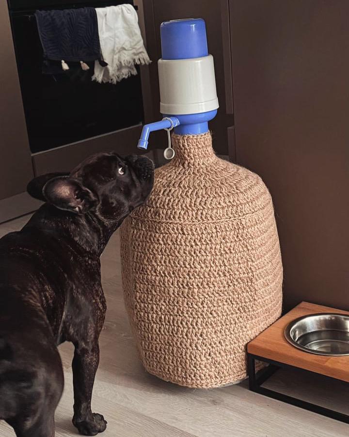 Чохол на бутль Svetla.jute із джута ручної роботи для бутля 19л (JUTE0042) - фото 3 Чохол на бутль Svetla.jute із джута ручної роботи для бутля 19л (JUTE0042) - фото 3