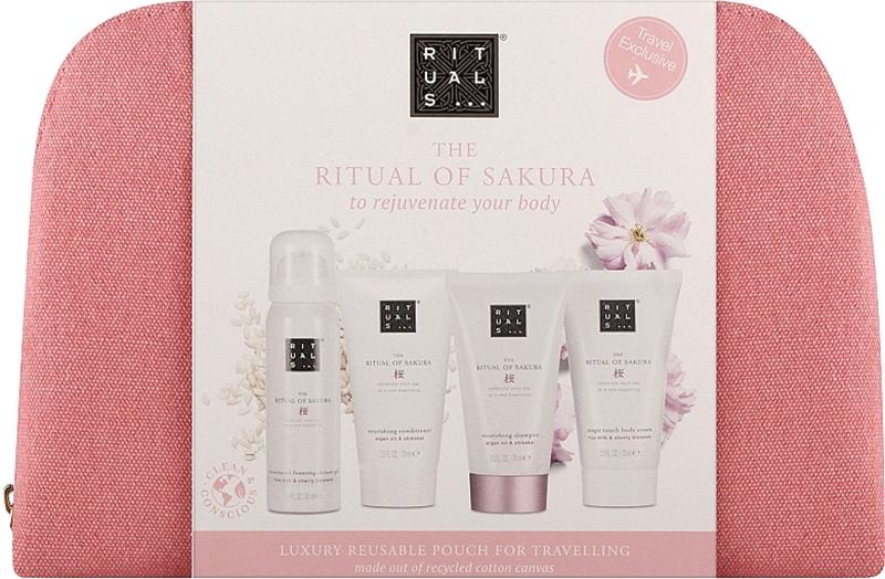 Подарунковий набір RITUALS The Ritual of Sakura гель для душу/крем для тіла/кондиціонер з косметичкою (50077)