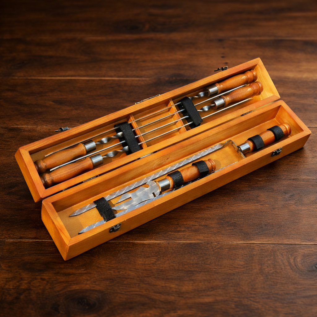 Подарочный набор шампуров Jooki ШашлыКейс светлый (10177)