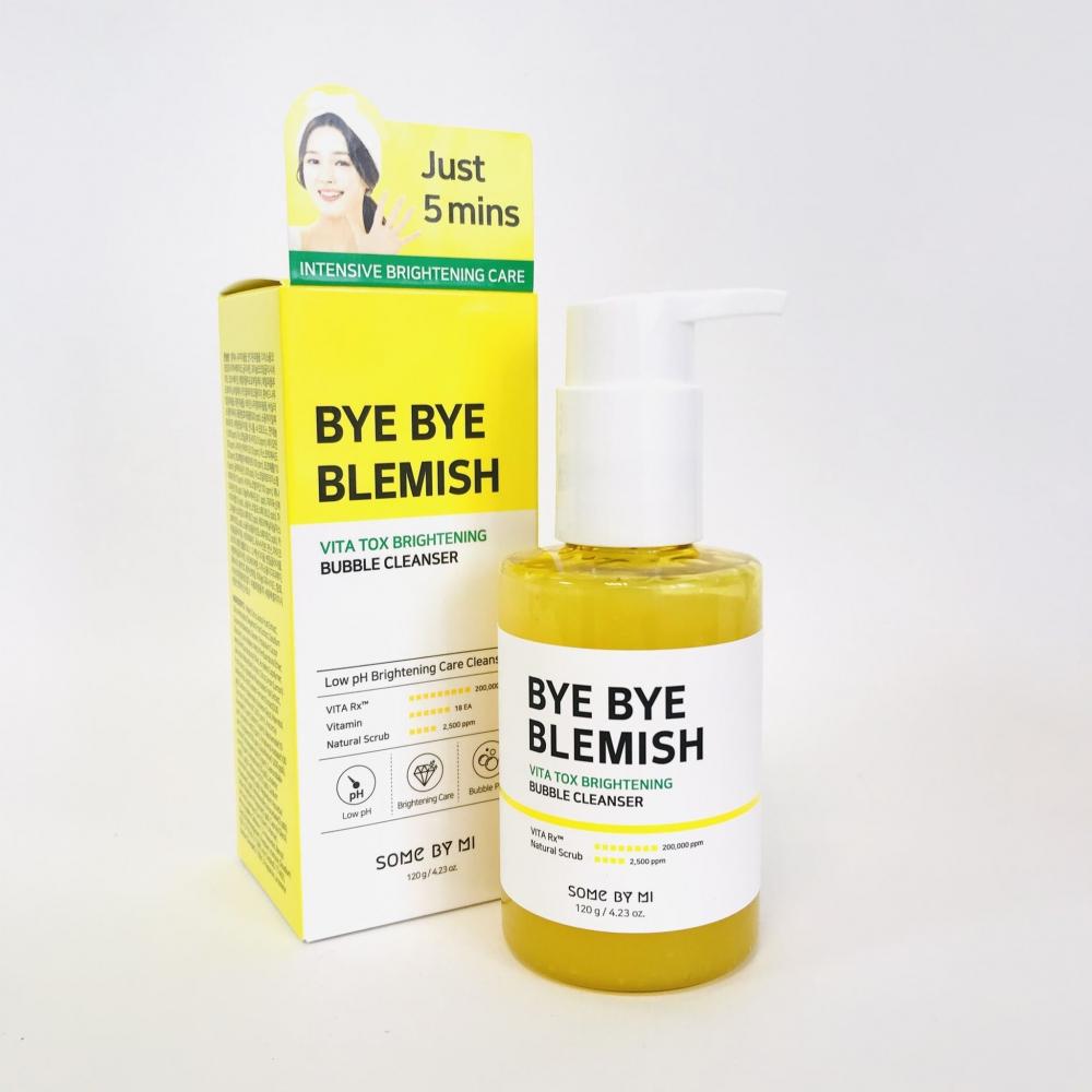 Киснева маска Some By Bye Bye Blemish Vita Tox Brightening Bubble Cleanser для освітлення шкіри 120 мл - фото 5