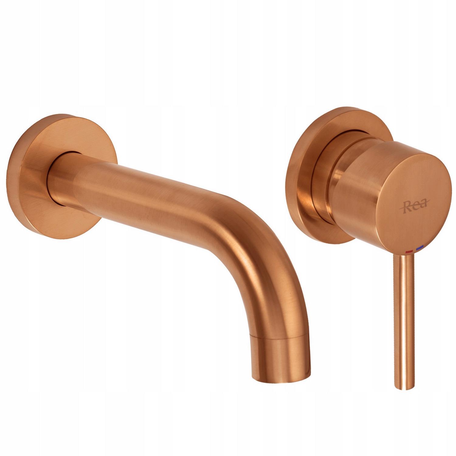 Смеситель для умывальника однорычажный настенного монтажа REA Lungo REA-B4600 Медь (235170)