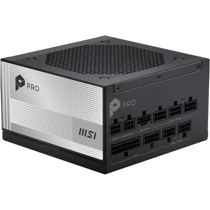 Блок питания модульный для ПК MSI PRO A1000PL PCIE5 ATX 3.1 1000W с вентилятором 120 мм 80+ Platinum Black