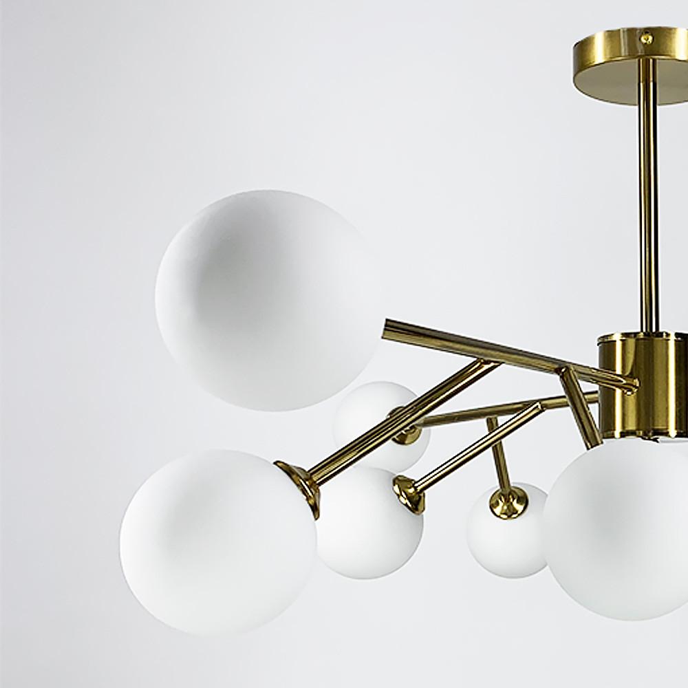 Люстра стельова на 9 білих плафонів Ø 100 см Латунь (AOC 19/9 AB G9) - фото 9