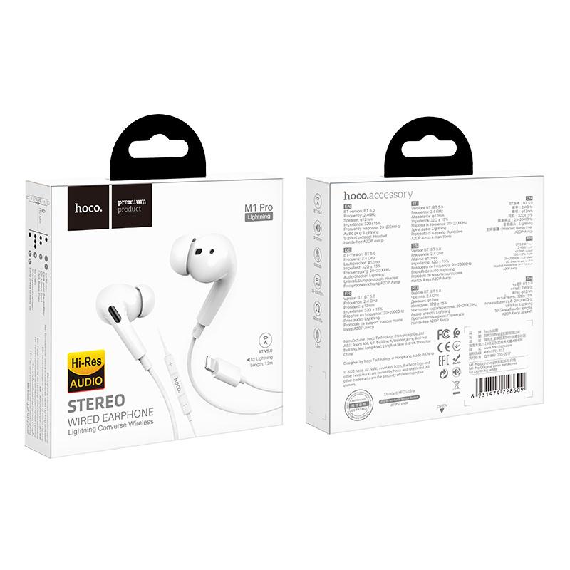 Наушники Hoco M1 Pro Lightning Bluetooth White - фото 2
