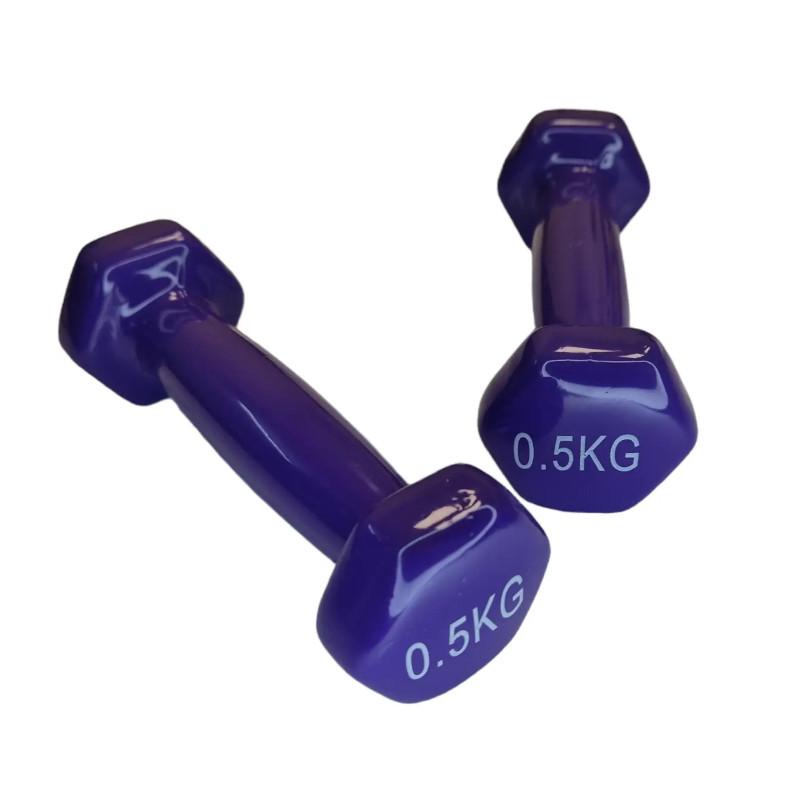 Набір гантель із вініловим покриттям Feel Fit 2 шт. 0,5 кг Фіолетовий - фото 3 Набір гантель із вініловим покриттям Feel Fit 2 шт. 0,5 кг Фіолетовий - фото 3