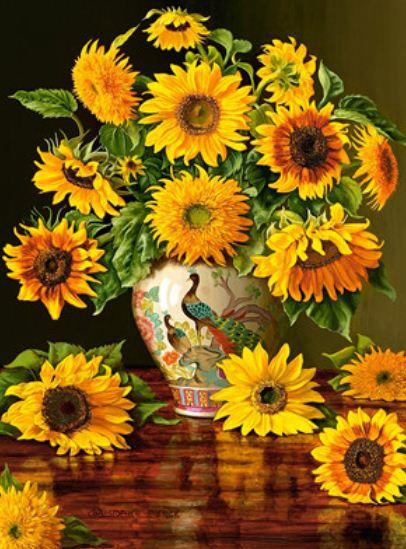 Картина по номерам Josef Otten Цветы Подсолнухи в вазе 30х40 см в термопакете (1483EKTL_O-mt)