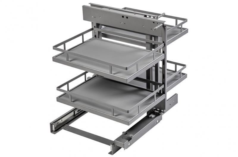 Карго для кухни универсальное GTV CORNER MovixPro с двумя выдвижными корзинами с дотягом 450 мм Графит (KO-WMC450-60)