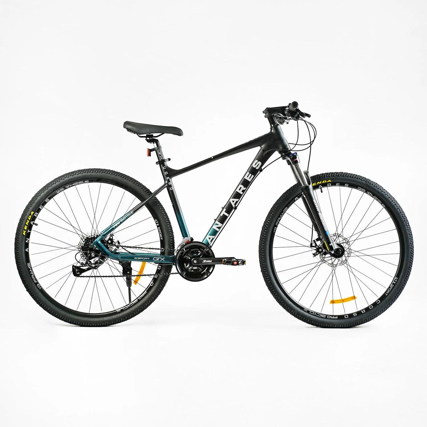 Велосипед cпортивный Corso ANTARES 29" 24 скорости рама алюминиевая 19" оборудование Shimano Altus Black/Green (138288) Велосипед cпортивный Corso ANTARES 29" 24 скорости рама алюминиевая 19" оборудование Shimano Altus Black/Green (138288)