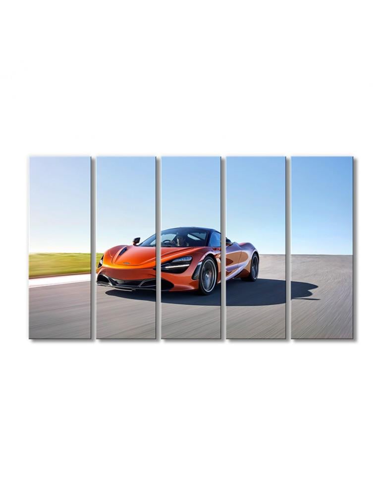 Картина модульная Суперкар МакЛарен оранжевый 5 модулей 120x180 см